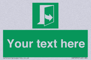 Custom sign safe condition door opens pulling left hand side